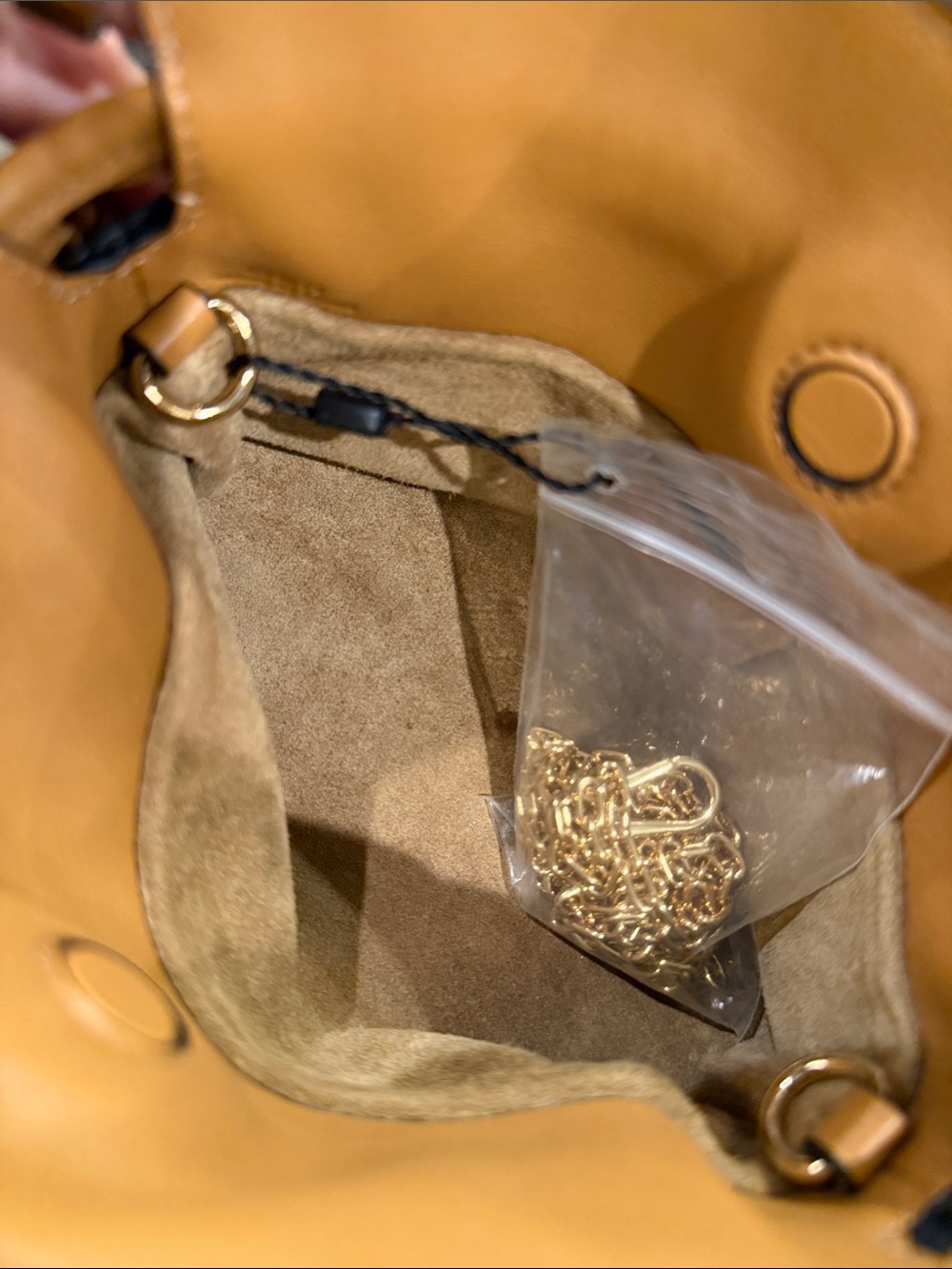 Loewe Camel Leather Crossbody with Gold Chain - Picture 9 of 9